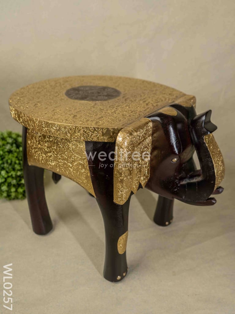 Elephant Stool - 15 Inch (Metal Fitting) Wl0257 Wooden Stools