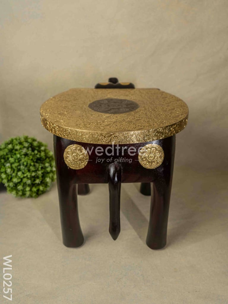 Elephant Stool - 15 Inch (Metal Fitting) Wl0257 Wooden Stools