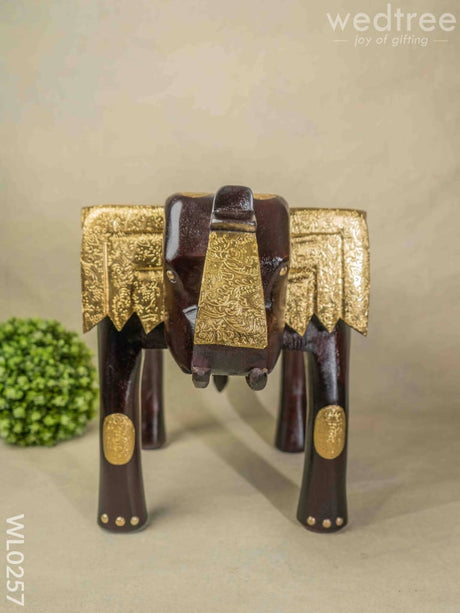Elephant Stool - 15 Inch (Metal Fitting) Wl0257 Wooden Stools