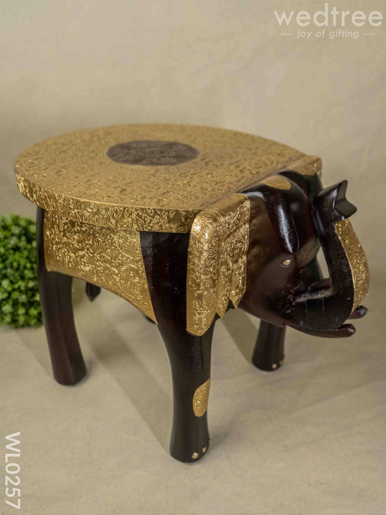 Elephant Stool - 15 Inch (Metal Fitting) Wl0257 Wooden Stools