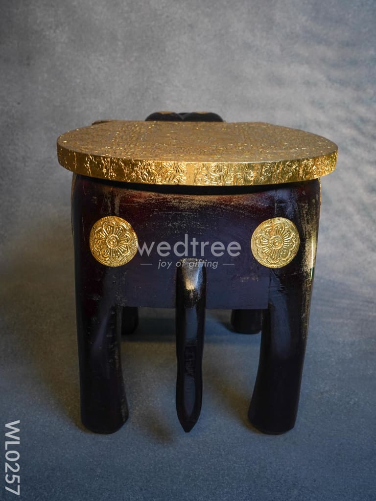 Elephant Stool - 15 Inch (Metal Fitting) Wl0257 Wooden Stools