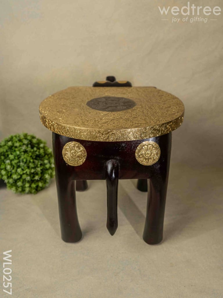 Elephant Stool - 15 Inch (Metal Fitting) Wl0257 Wooden Stools