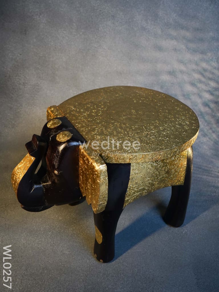 Elephant Stool - 15 Inch (Metal Fitting) Wl0257 Wooden Stools