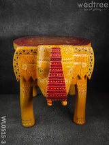 Elephant Stool - 8 Inch (Red And Orange) Wl0515 13.5Inches Wooden Stools