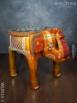 Elephant Stool - 8 Inch (Red And Orange) Wl0515 Wooden Stools