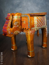 Elephant Stool - 8 Inch (Red And Orange) Wl0515 Wooden Stools