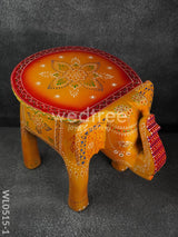 Elephant Stool - 8 Inch (Red And Orange) Wl0515 Wooden Stools