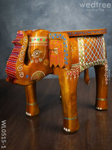 Elephant Stool - 8 Inch (Red And Orange) Wl0515 Wooden Stools