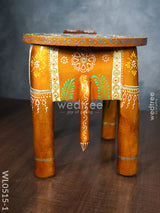 Elephant Stool - 8 Inch (Red And Orange) Wl0515 Wooden Stools