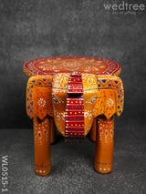 Elephant Stool - 8 Inch (Red And Orange) Wl0515 8Inches Wooden Stools