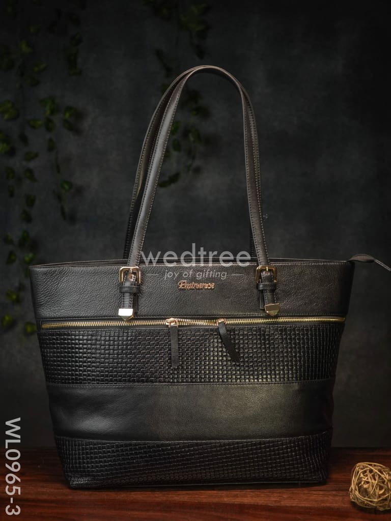 Elite Leather Handbag For Women- Wl0965 Black Handbags