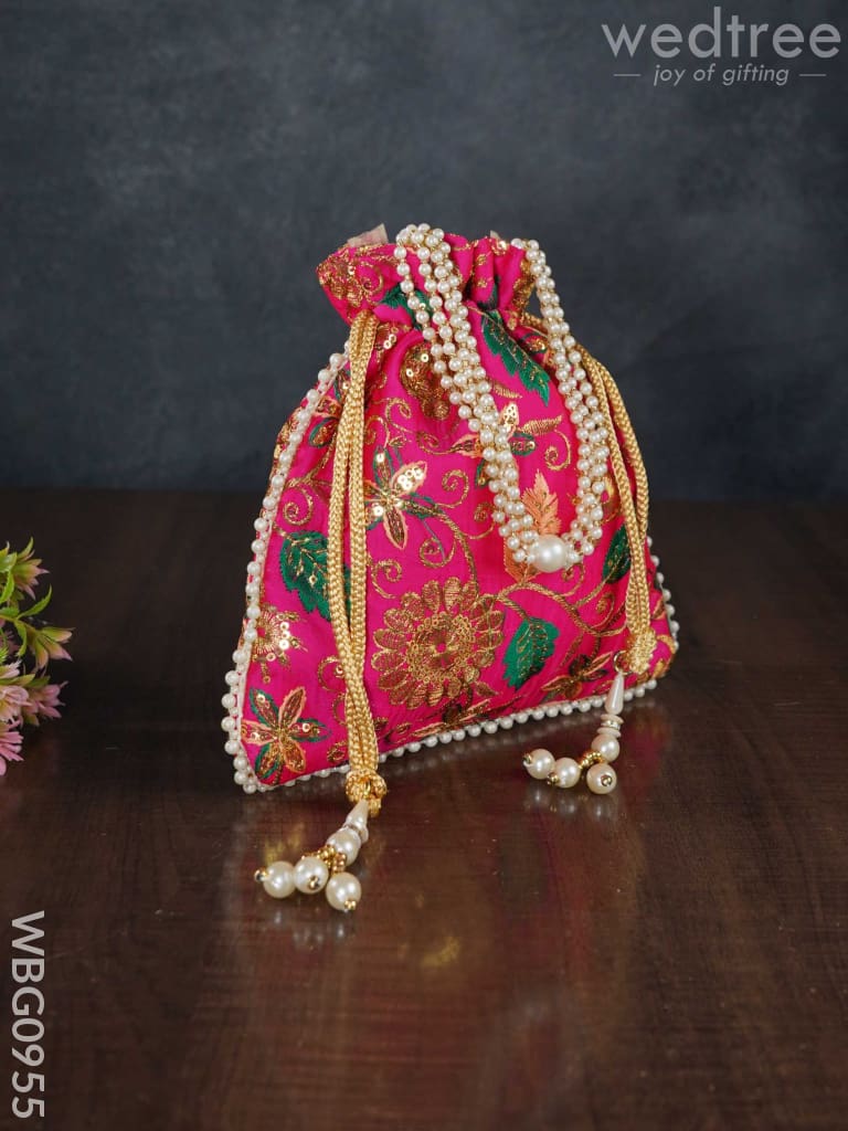 Embroidery Chamki Work Potli Bag - Wbg0955 Bags