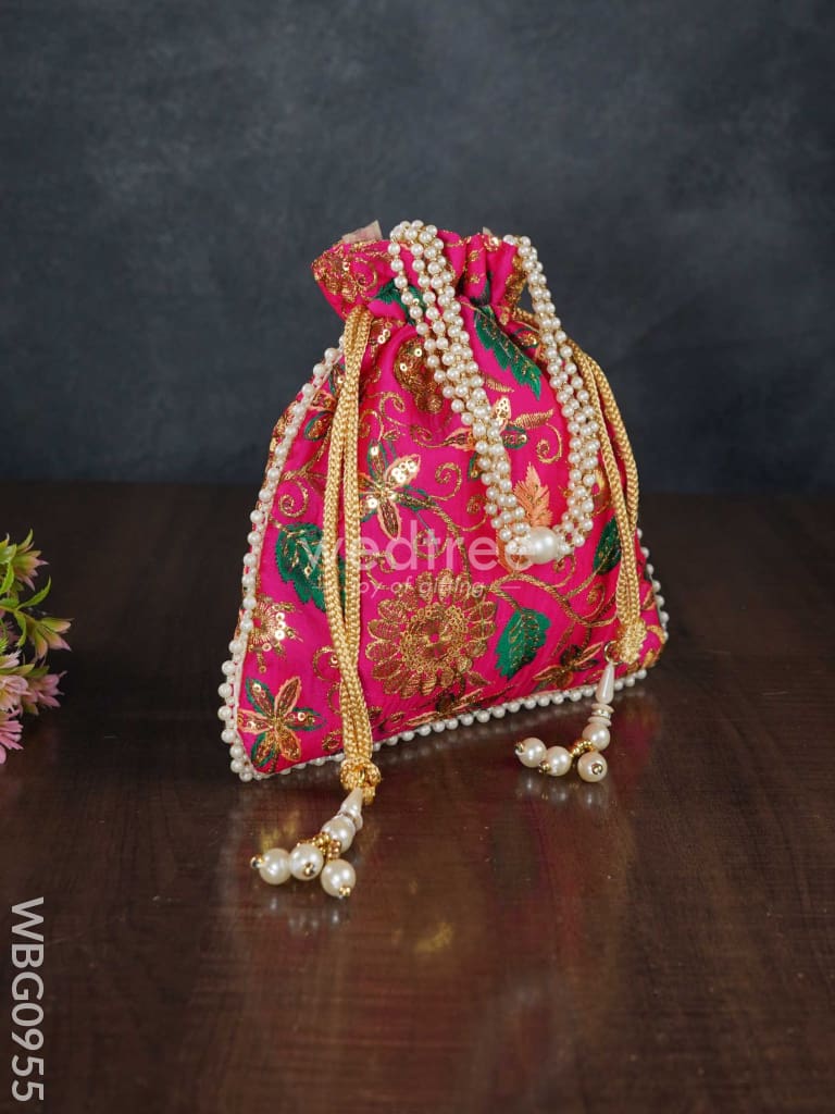 Embroidery Chamki Work Potli Bag - Wbg0955 Bags