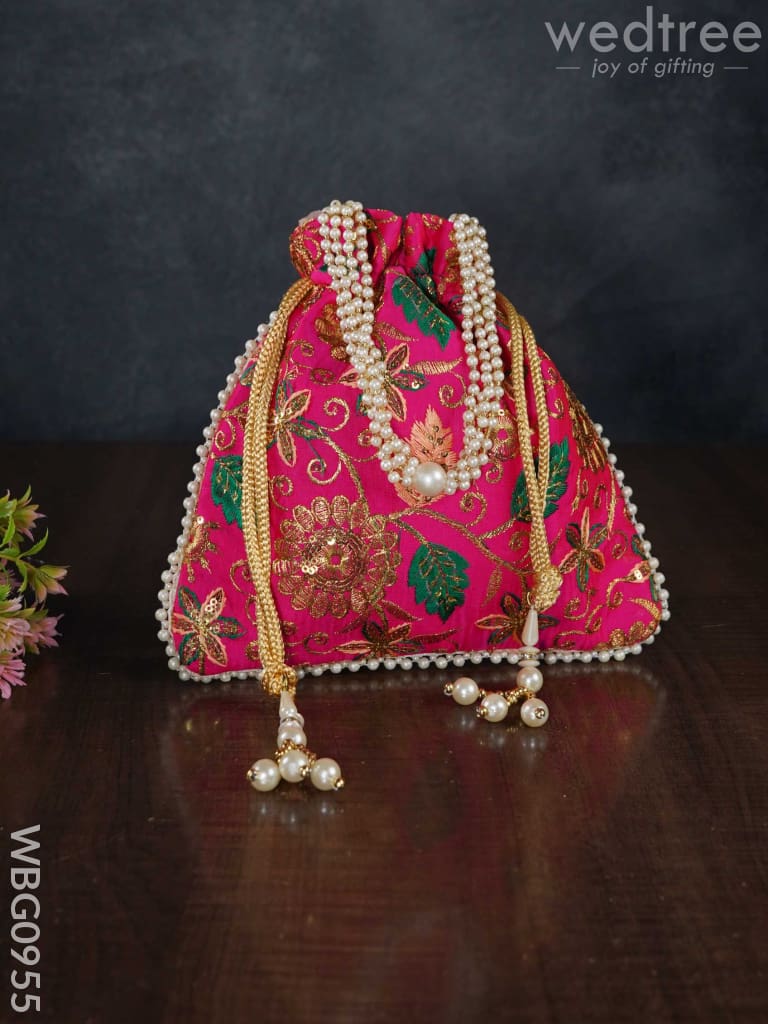 Embroidery Chamki Work Potli Bag - Wbg0955 Bags