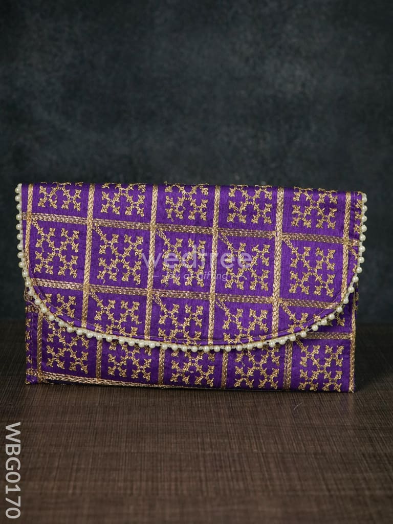 Embroidery Clutch Purse With Cross Design - Wbg0170 Clutches & Purses