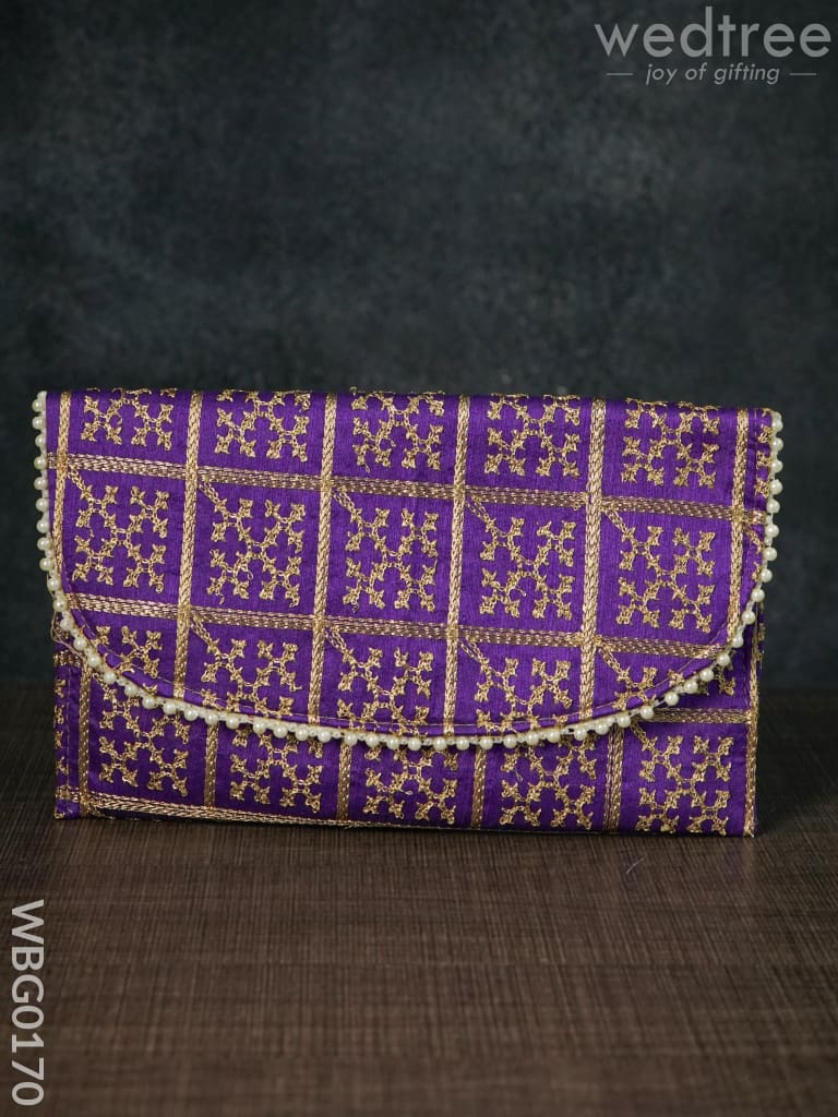 Embroidery Clutch Purse With Cross Design - Wbg0170 Clutches & Purses