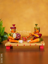 Etikoppaka Toys - Musicians Set Of 2 Wl3831 Wooden Decor