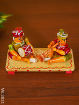 Etikoppaka Toys - Musicians Set Of 2 Wl3831 Wooden Decor