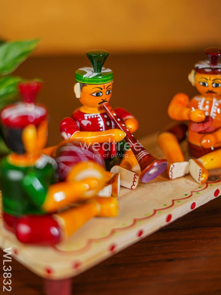 Etikoppaka Toys - Musicians Set Of 3 Wl3832 Wooden Decor