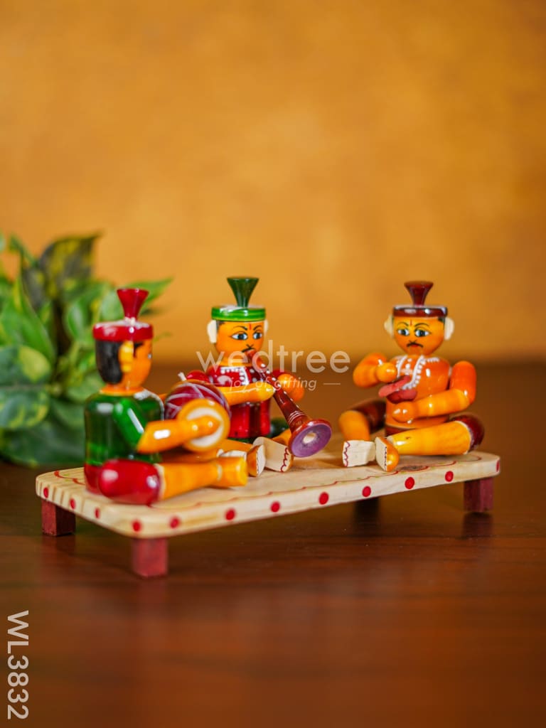 Etikoppaka Toys - Musicians Set Of 3 Wl3832 Wooden Decor