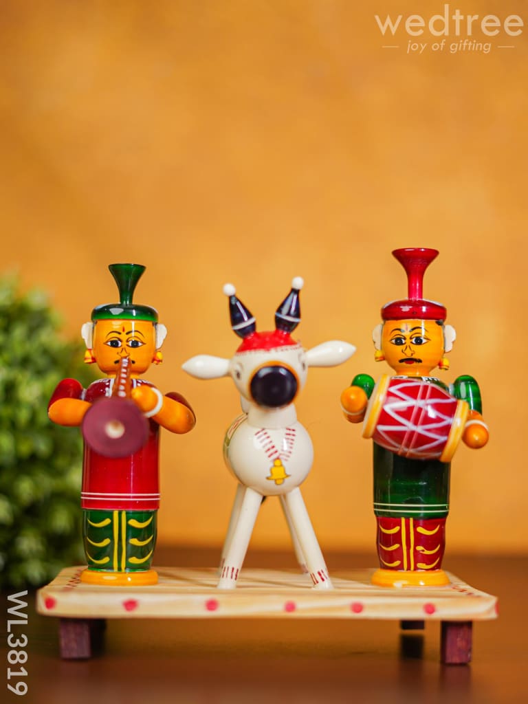 Etikoppaka Handpainted Cow With Musicians - Wl3819 Kids Utility