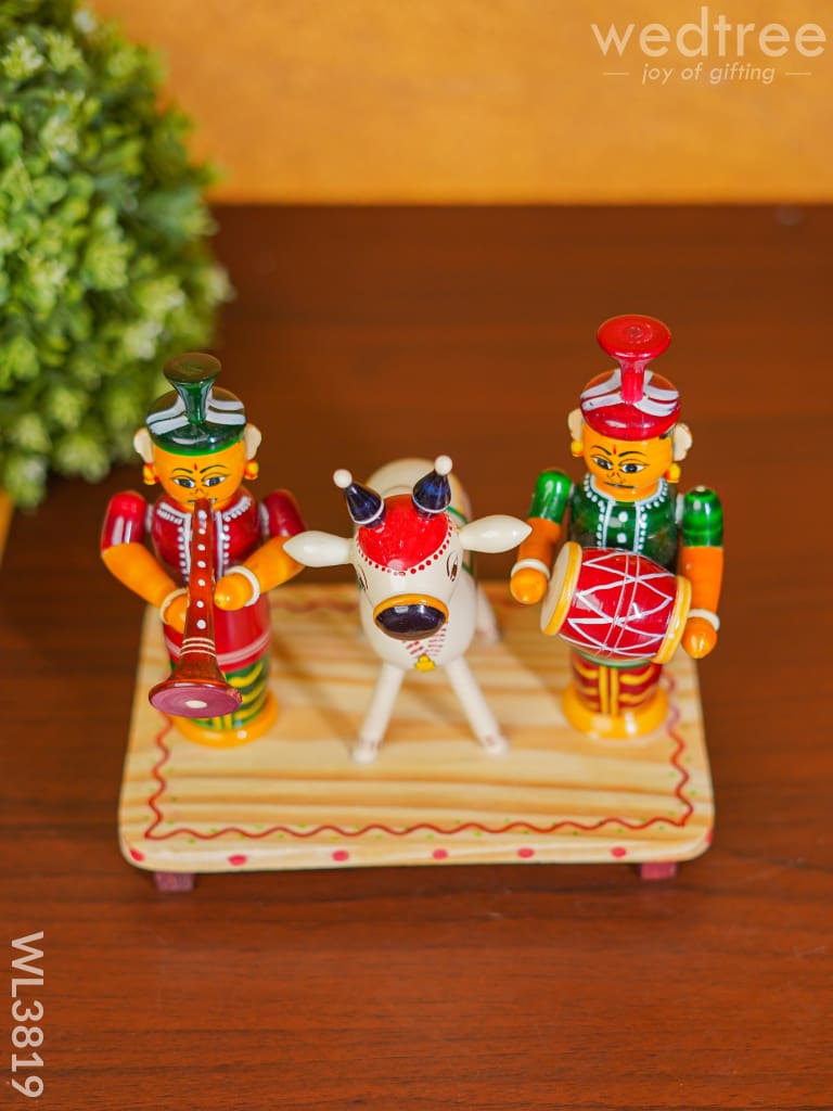 Etikoppaka Handpainted Cow With Musicians - Wl3819 Kids Utility