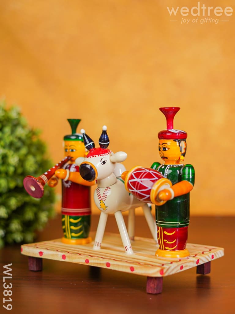 Etikoppaka Handpainted Cow With Musicians - Wl3819 Kids Utility