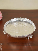 German Silver Pooja Tray With Elephant Stand - 10 Inch Wl3350 Utility