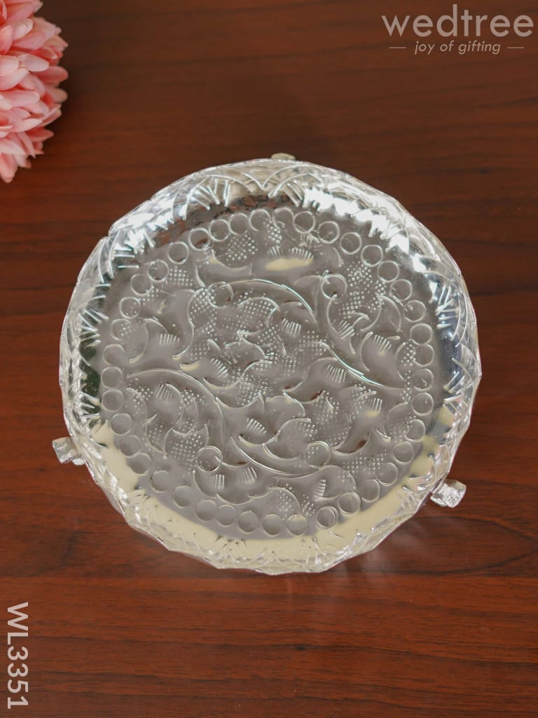 German Silver Pooja Tray With Elephant Stand - 8 Inch Wl3351 Utility