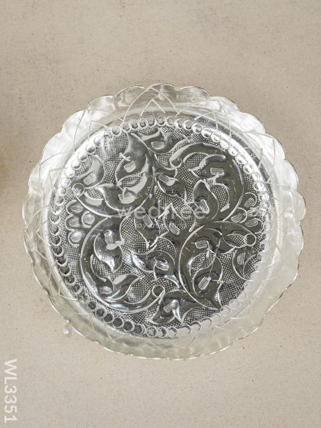 Fancy Pooja Tray With Elephant Stand - 8 Inch Wl3351 German Silver Utility