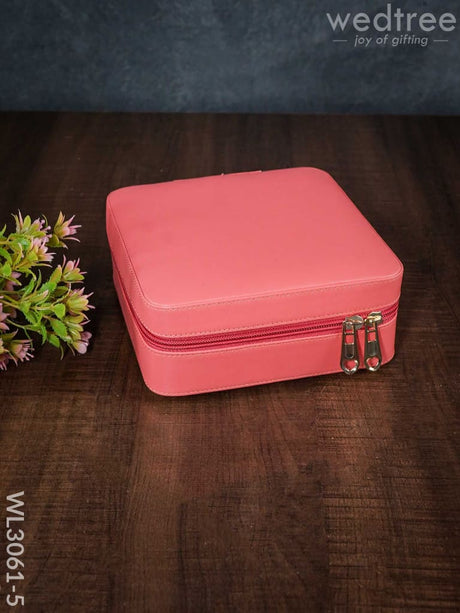 Faux Leather Jewel Box - (6.5X6.5) Wl3061 Pink Organizers