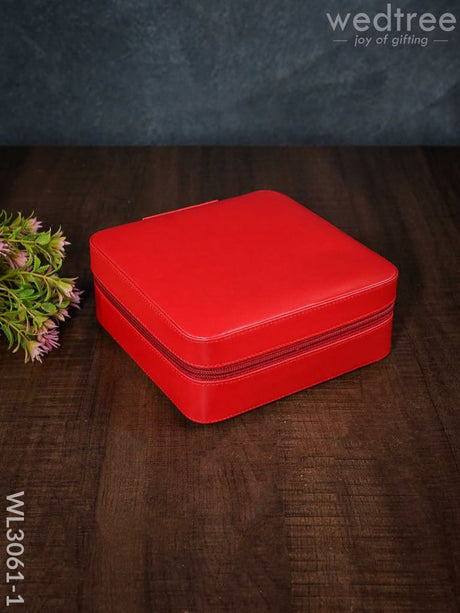 Faux Leather Jewel Box - (6.5X6.5) Wl3061 Red Organizers