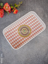 Floral Design Tray With White Frame - Wl3984 Wooden Trays