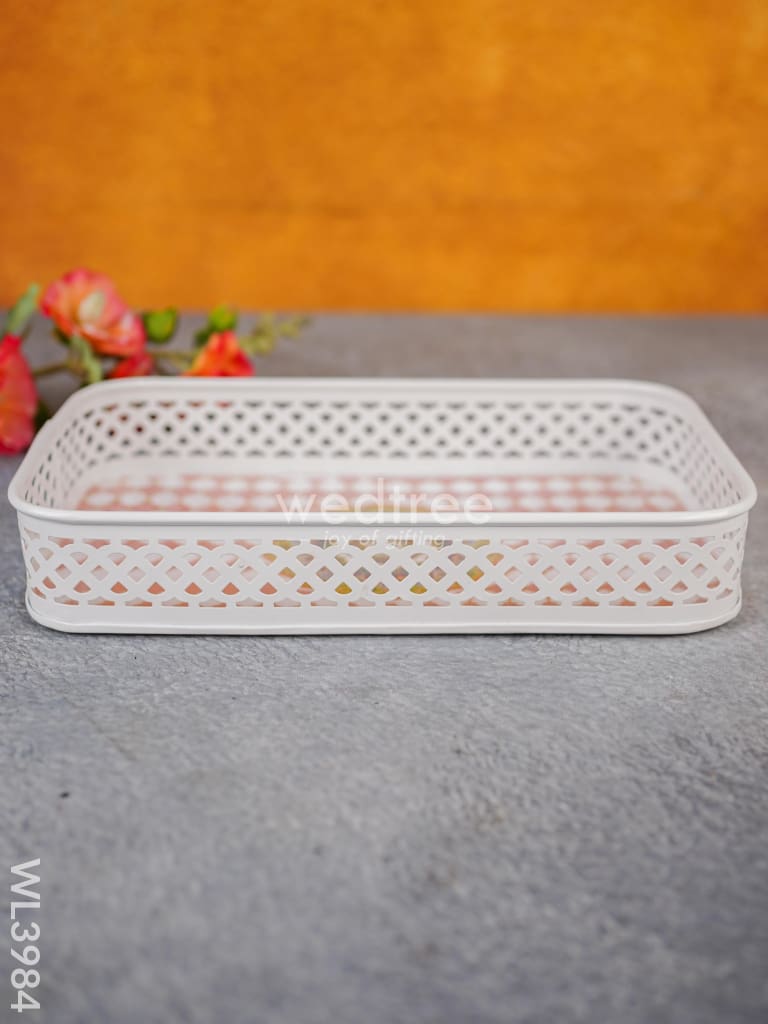 Floral Design Tray With White Frame - Wl3984 Wooden Trays