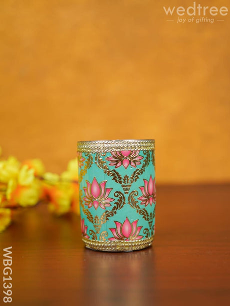 Floral Digital Printed Meenakari Glass - Wbg1398 Utensils Rg