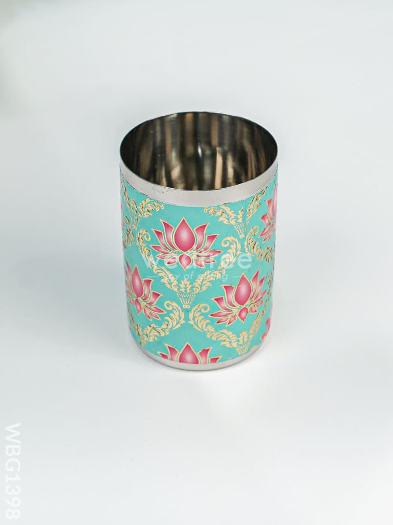 Floral Digital Printed Meenakari Glass - Wbg1398 Utensils Rg