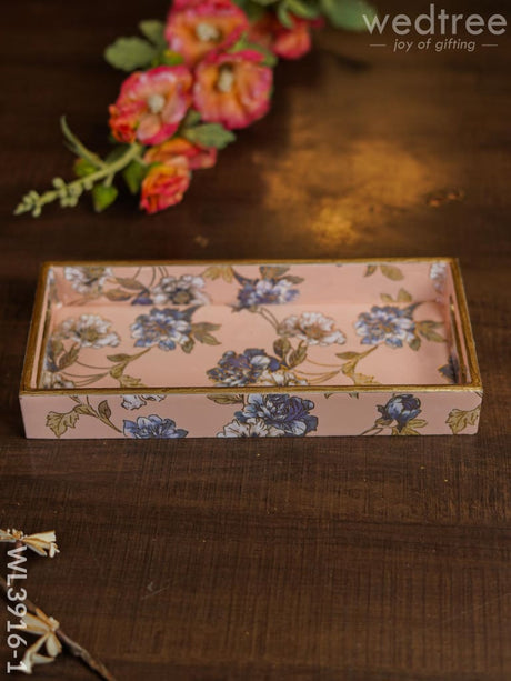 Floral Digital Tray - Wl3916 Pink Wooden Trays