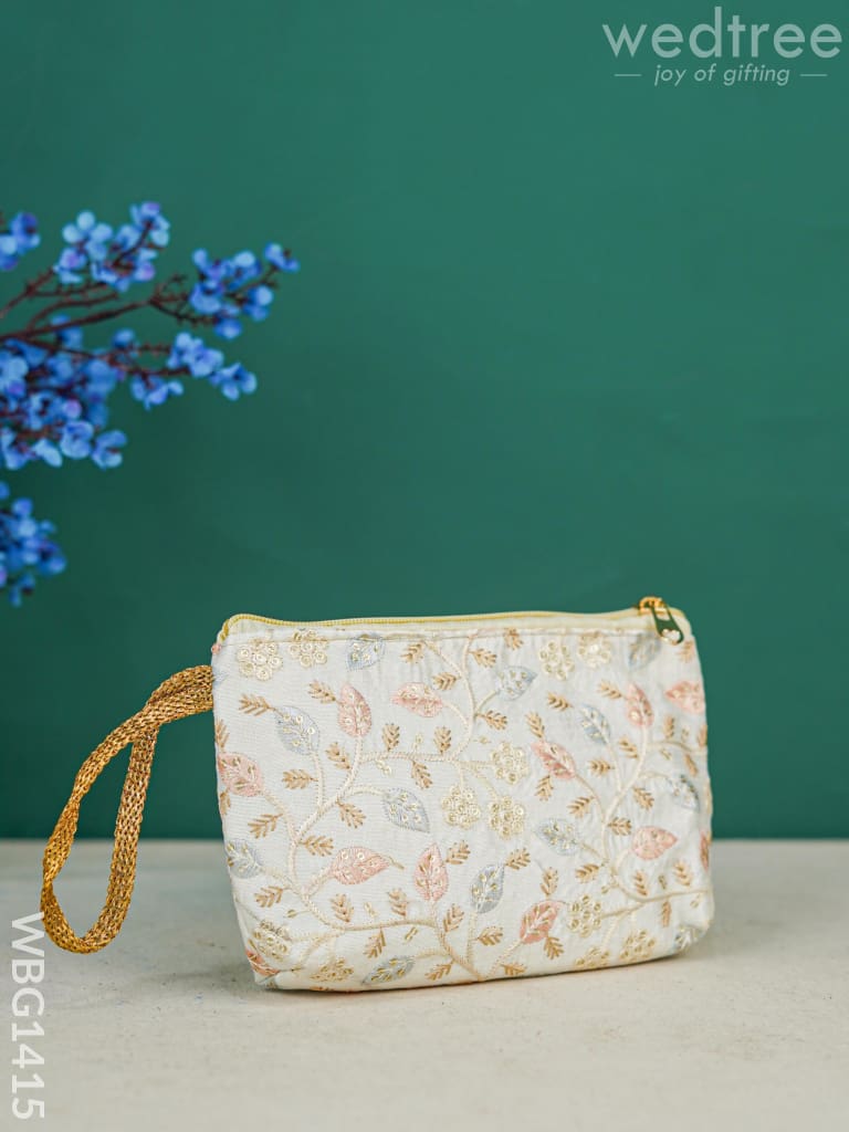 Floral Embroidered Pouch - Wbg1415 Clutches & Purses