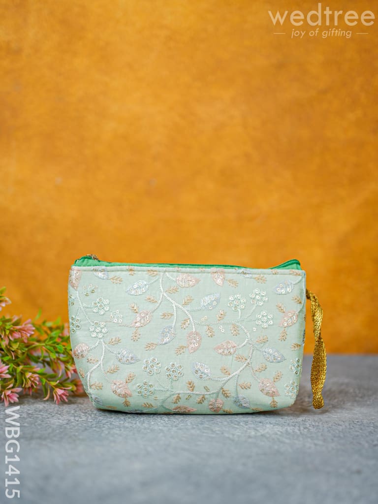 Floral Embroidered Pouch - Wbg1415 Clutches & Purses