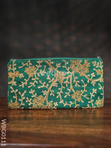 Floral Embroidery Purse With Zipper - Wbg0111 Clutches & Purses