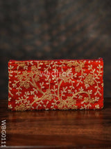 Floral Embroidery Purse With Zipper - Wbg0111 Clutches & Purses