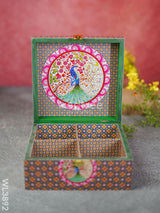 Floral Peacock Dry Fruit Box With 4 Partions - Wl3892