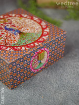 Floral Peacock Dry Fruit Box With 4 Partions - Wl3892