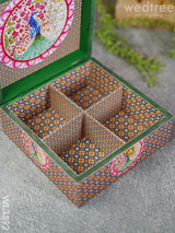 Floral Peacock Dry Fruit Box With 4 Partions - Wl3892