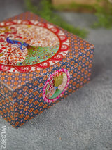 Floral Peacock Dry Fruit Box With 4 Partions - Wl3892