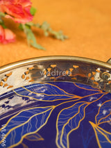 Floral Printed Brass Tray - 9 Inch Wl4696 Utility