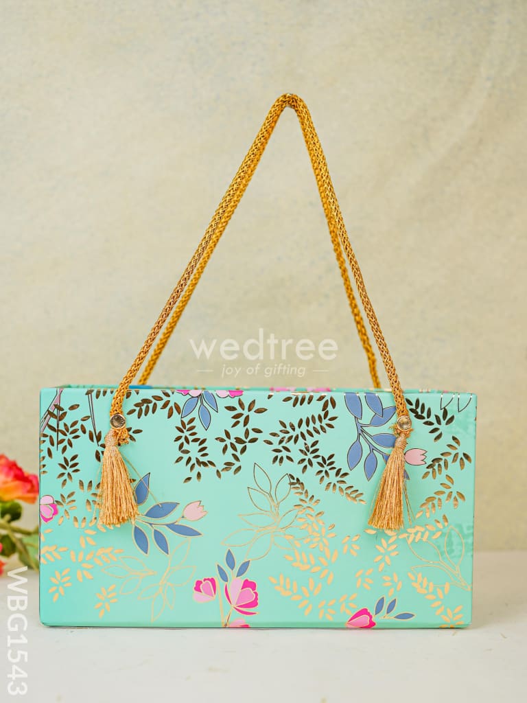 Floral Printed Basket With Handle - Wbg1543 Wooden Utility