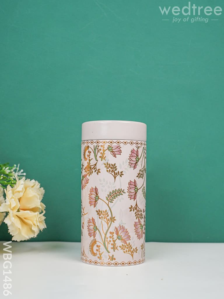 Floral Printed Tin Jar - Wbg1486 Jars & Boxes Rg