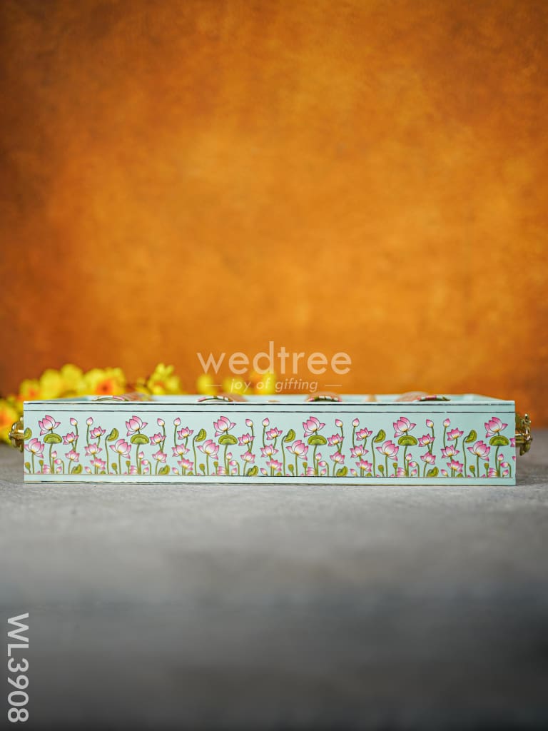 Floral Printed Tray With Jar Set - Wl3908 Wooden Trays