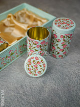 Floral Printed Tray With Jar Set - Wl3908 Wooden Trays